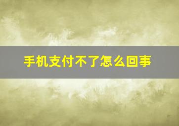 手机支付不了怎么回事