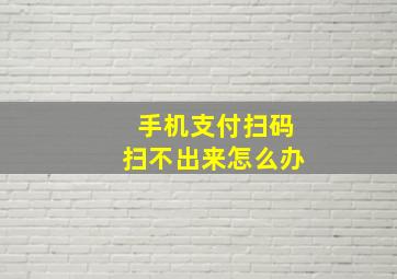 手机支付扫码扫不出来怎么办