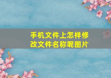 手机文件上怎样修改文件名称呢图片