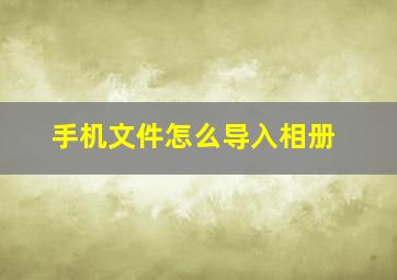 手机文件怎么导入相册