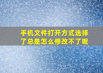 手机文件打开方式选择了总是怎么修改不了呢