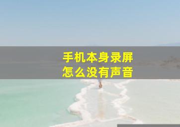 手机本身录屏怎么没有声音