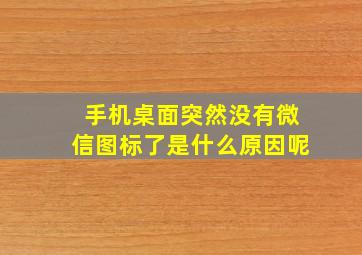 手机桌面突然没有微信图标了是什么原因呢