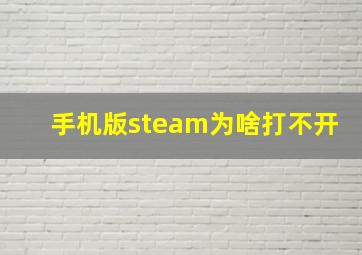 手机版steam为啥打不开