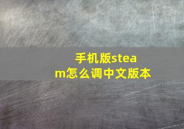 手机版steam怎么调中文版本