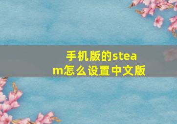 手机版的steam怎么设置中文版