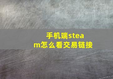 手机端steam怎么看交易链接