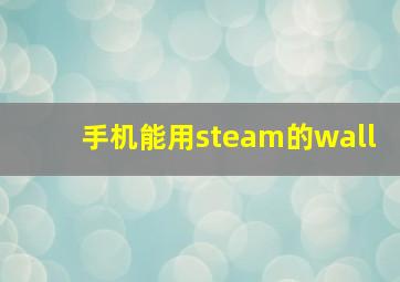 手机能用steam的wall