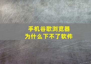 手机谷歌浏览器为什么下不了软件