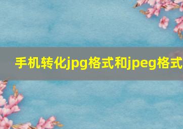 手机转化jpg格式和jpeg格式