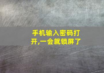 手机输入密码打开,一会就锁屏了