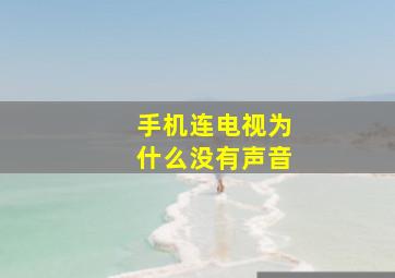 手机连电视为什么没有声音