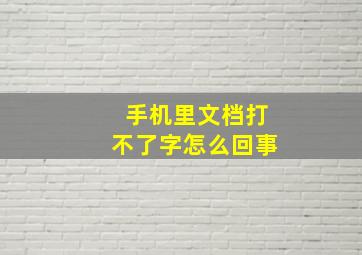 手机里文档打不了字怎么回事