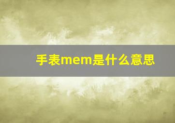 手表mem是什么意思