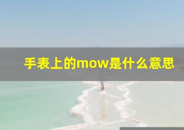 手表上的mow是什么意思