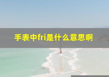 手表中fri是什么意思啊