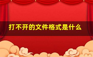 打不开的文件格式是什么