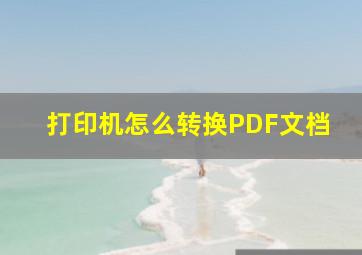 打印机怎么转换PDF文档