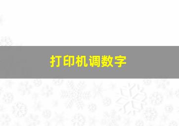 打印机调数字