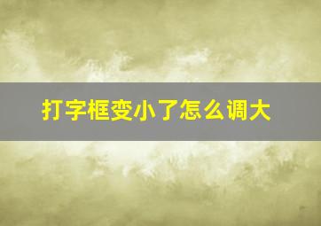 打字框变小了怎么调大