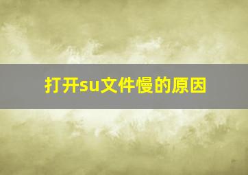 打开su文件慢的原因