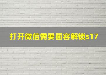 打开微信需要面容解锁s17