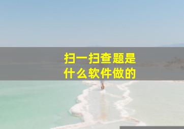 扫一扫查题是什么软件做的