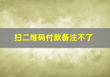 扫二维码付款备注不了