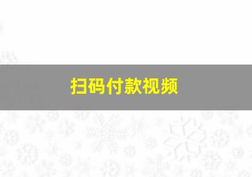 扫码付款视频