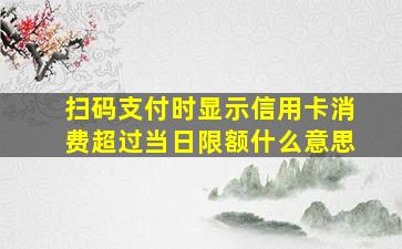 扫码支付时显示信用卡消费超过当日限额什么意思