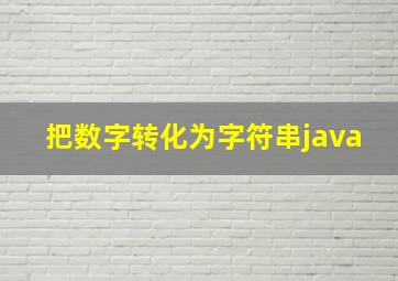 把数字转化为字符串java