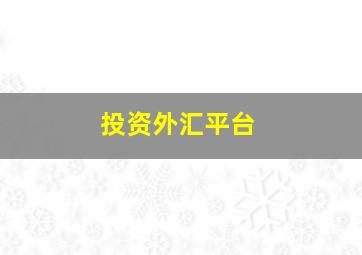 投资外汇平台