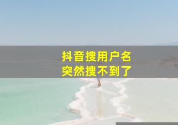 抖音搜用户名突然搜不到了