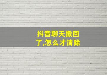 抖音聊天撤回了,怎么才清除