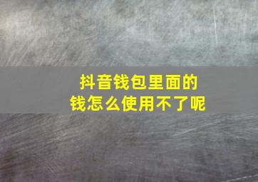 抖音钱包里面的钱怎么使用不了呢