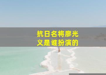 抗日名将廖光义是谁扮演的