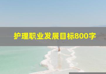 护理职业发展目标800字