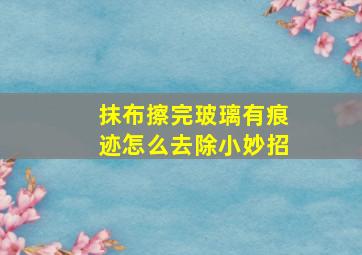 抹布擦完玻璃有痕迹怎么去除小妙招