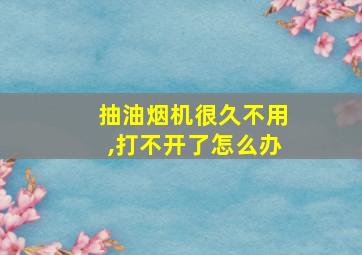 抽油烟机很久不用,打不开了怎么办