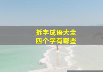 拆字成语大全四个字有哪些