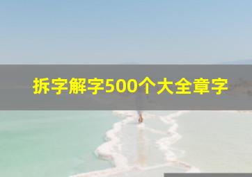 拆字解字500个大全章字