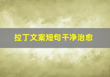 拉丁文案短句干净治愈