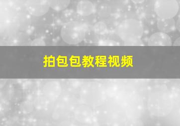 拍包包教程视频