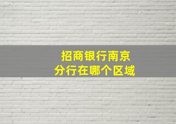 招商银行南京分行在哪个区域