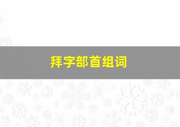 拜字部首组词