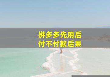 拼多多先用后付不付款后果