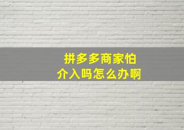 拼多多商家怕介入吗怎么办啊