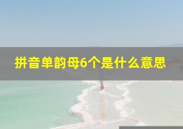 拼音单韵母6个是什么意思