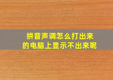 拼音声调怎么打出来的电脑上显示不出来呢