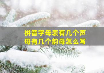 拼音字母表有几个声母有几个韵母怎么写